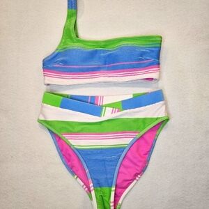 Jessica Simpson One Shoulder Bikini V Front On The Horizon Women Small Beach